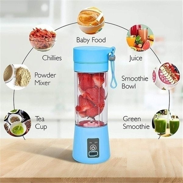 Portable 6-Blade USB Rechargeable Blender | Mini Smoothie Maker &amp; Personal Juicer Cup